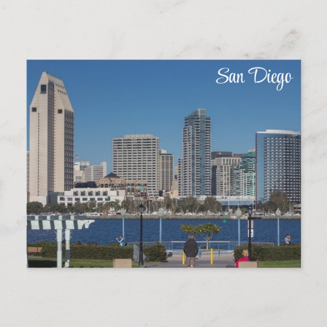 San Diego California City Skyline Travel Photo Postcard (Front)