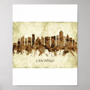 San Diego California Cityscape Poster