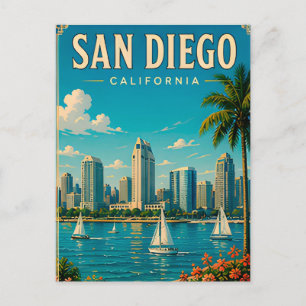 🌊 San Diego California Coastal City Views Postcard