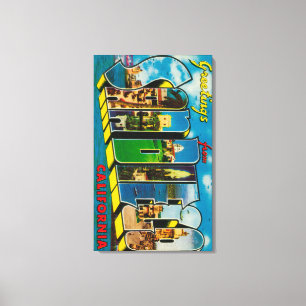 San Diego, California - Large Letter Scenes Canvas Print