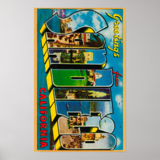 San Diego, California - Large Letter Scenes Poster
