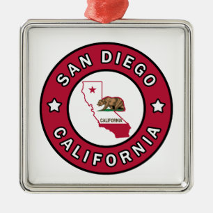 San Diego California Metal Ornament