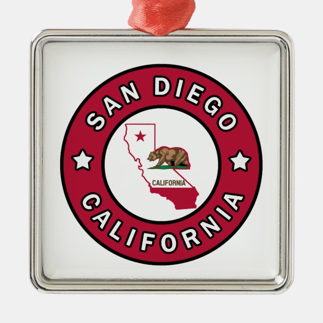San Diego California Metal Ornament (Front)