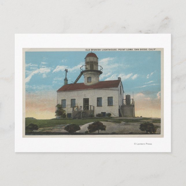 San Diego, California - Old Spanish Lighthouse Postcard (Front)