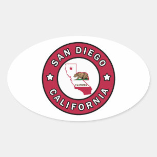 San Diego California Oval Sticker