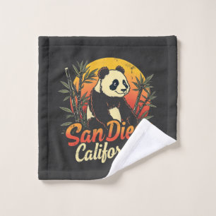 San Diego California Retro Sunset Panda Vintage