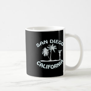 San Diego California Retro Surfing Beach Surf Girl Coffee Mug