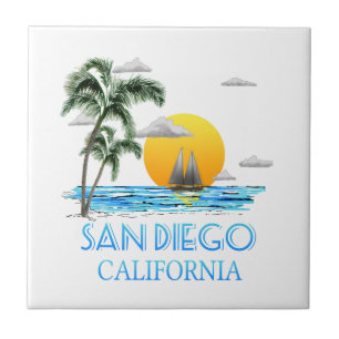 San Diego California Sailing Tile