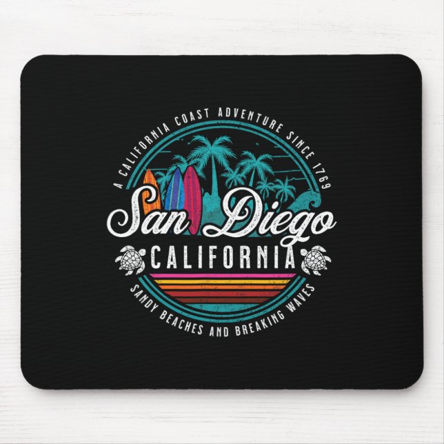 San Diego California Sandy Beaches Breaking Waves  Mouse Pad (Front)