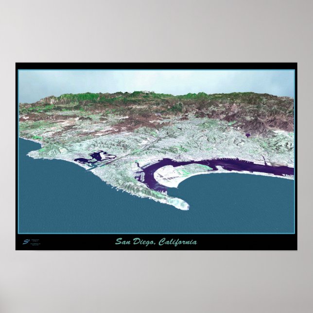 San Diego, California satellite poster (Front)