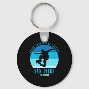 San Diego California Skateboarder Urn Skateboardin Keychain