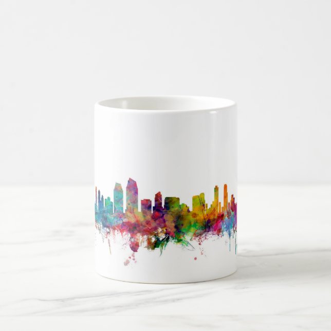 San Diego California Skyline Coffee Mug (Center)