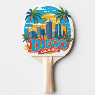 San Diego California Skyline–Modern Cityscape Art Ping Pong Paddle
