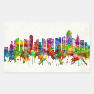 San Diego California Skyline Sticker