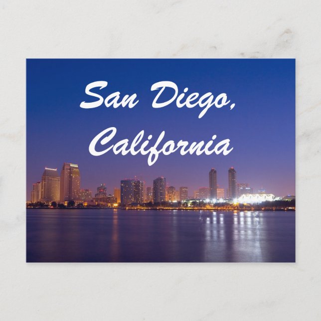 San Diego California Skyline Sunrise Postcard (Front)