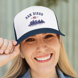 San Diego California Skyline West Coast Vibes Trucker Hat