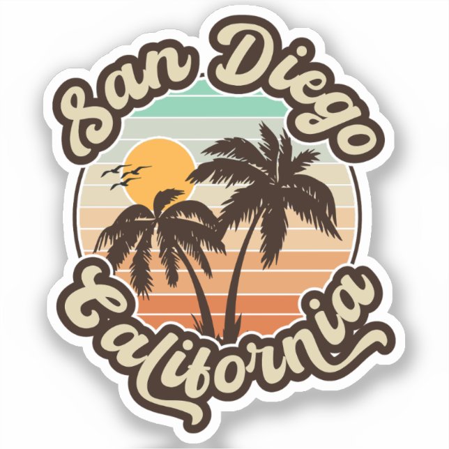 San Diego California Sunset Palm Trees Souvenirs (Front)