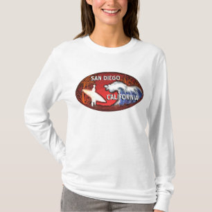 San Diego California surfer art ladies hoodie T-Shirt