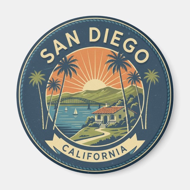 San Diego California Travel Magnet (Front)