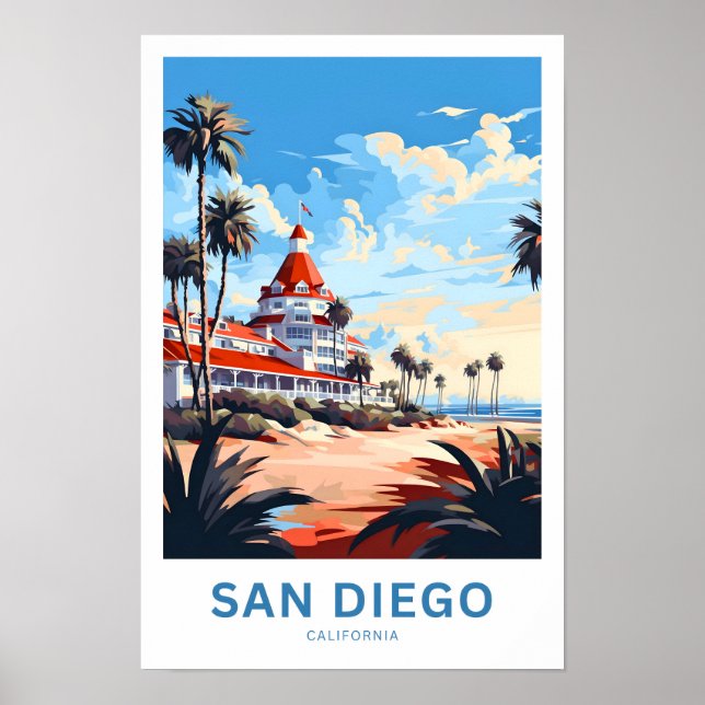 San Diego California Travel Print (Front)
