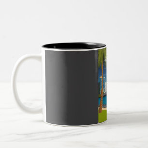 San Diego California United States Travel Poster  Two-Tone Coffee Mug