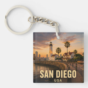 San Diego California USA Coastal Neighbourhoods 🌊 Keychain