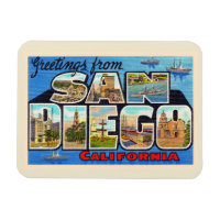 San Diego California Vintage Large Letter Postcard