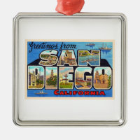 San Diego California Vintage Large Letter Postcard