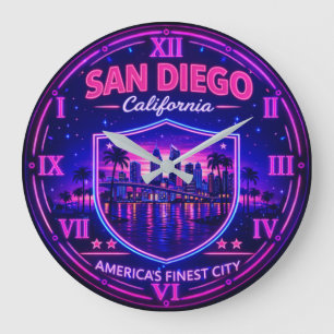 San Diego California Waterfront Large Clock