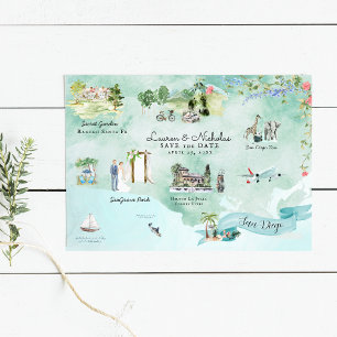 San Diego Carte du parcours de mariage de destin