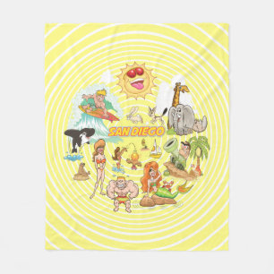 San Diego Cartoon Fleece Blanket