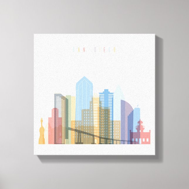 San Diego City Skyline Canvas Print (Front)