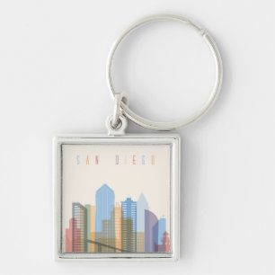 San Diego City Skyline Keychain
