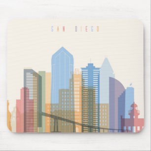 San Diego City Skyline Mouse Pad
