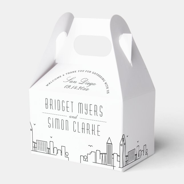 San Diego | City Skyline Wedding  Favor Box (Front Side)