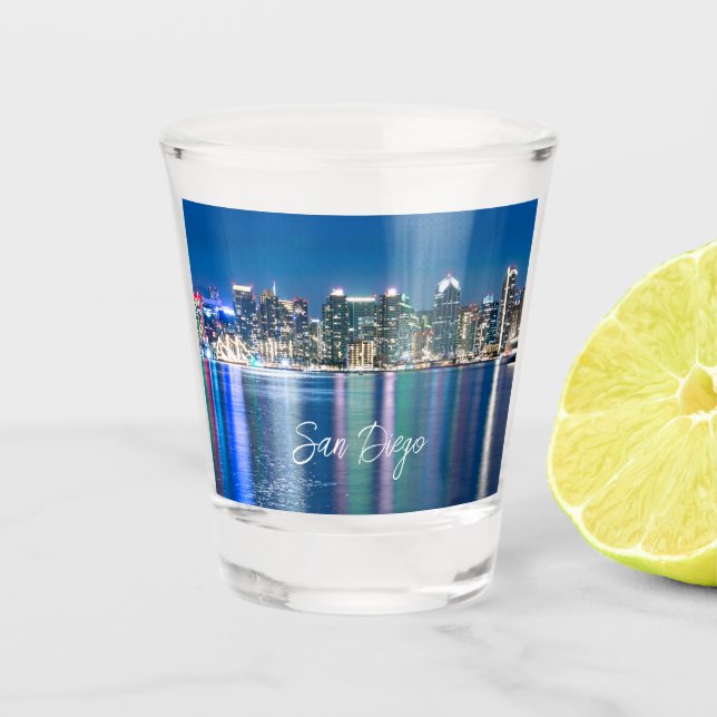 San Diego Cityscape Skyline  Shot Glass (Front)