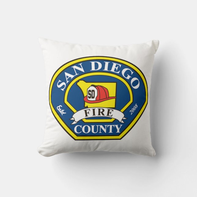 San Diego County Fire Throw Pillow (Front)