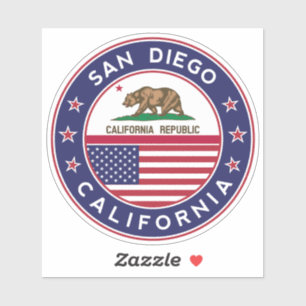 San Diego design with Flag of California