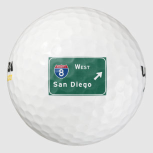 San Diego I-8 West Exit Interstate California Ca - Golf Balls