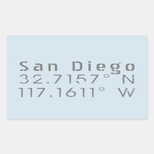 San Diego Latitude Longitude Sticker