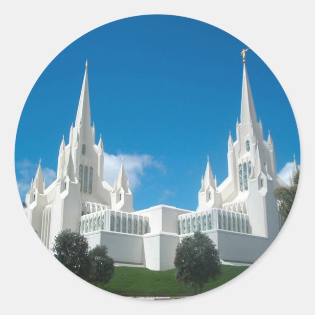 San Diego LDS Temple Classic Round Sticker (Front)