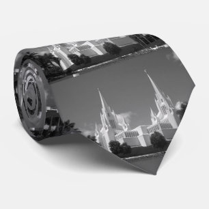 San Diego LDS Temple in black and white Tie