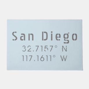 San Diego longitude and latitude Doormat
