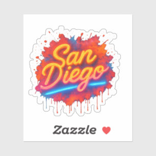 San Diego Neon Street Art – Colourful Retro Script
