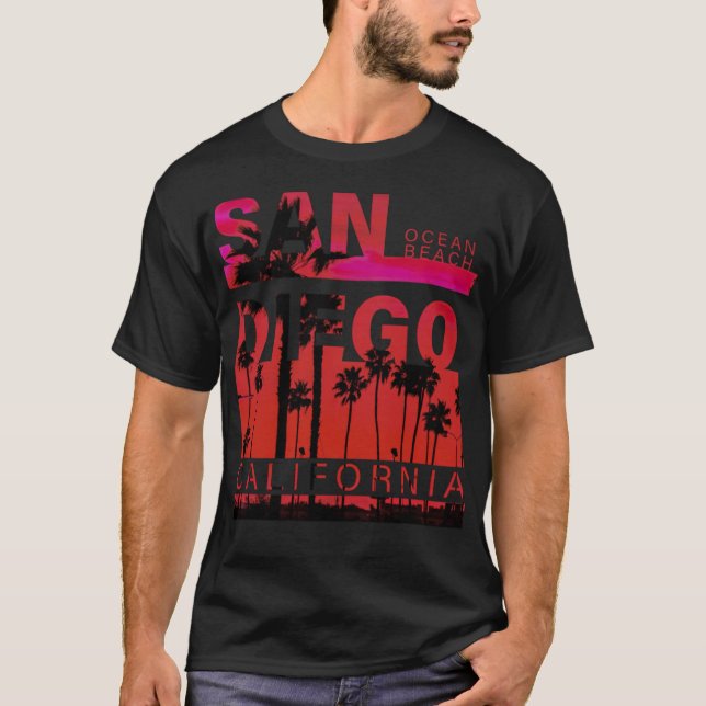 San Diego Ocean Beach ocean surfing  T-Shirt (Front)