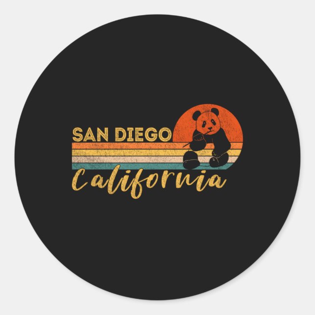 San Diego Panda Zoo California Classic Round Sticker (Front)