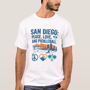 San Diego Peace Love And Pickleball T-Shirt