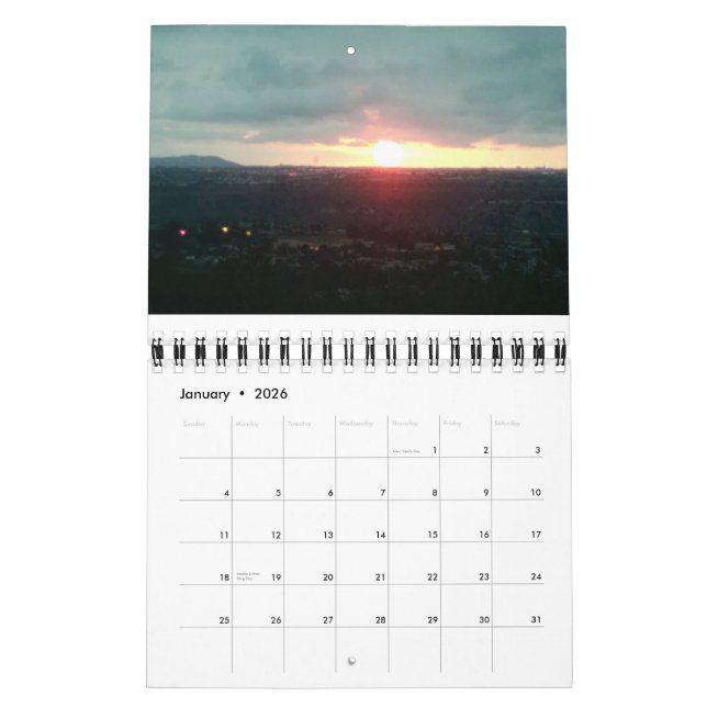 San Diego perfect sunsets calendar (Jan 2026)