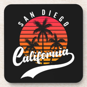 San Diego Retro Sunset Beverage Coaster