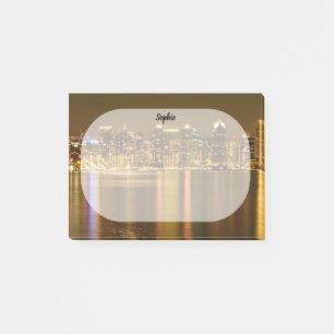 San Diego Skyline by Night Scene Custom Photo Post-it Notes